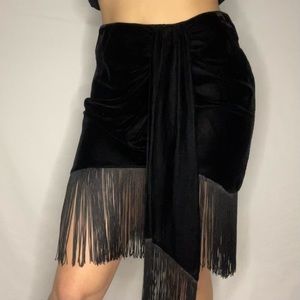 ZARA skirt with fringe,